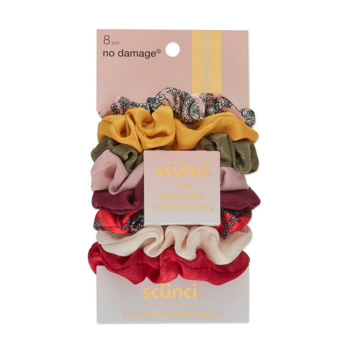 scunci Small Hair Tie Scrunchies - Berry Pink - 8ct