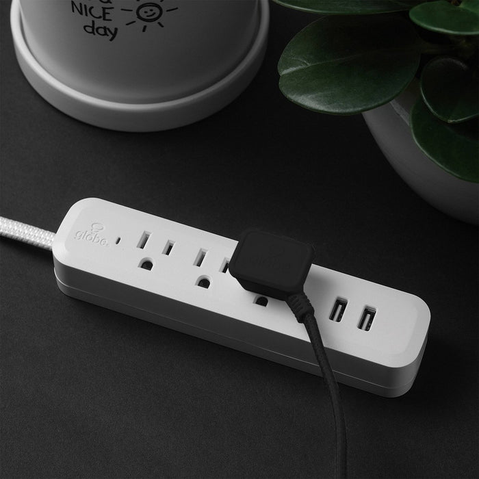 Globe Electric 9' 3 Outlet Extension Cord Black