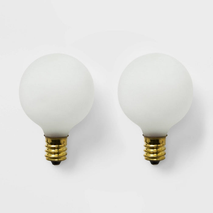 2ct G40 Replacement Light Bulbs Satin White 2ct - Wondershop