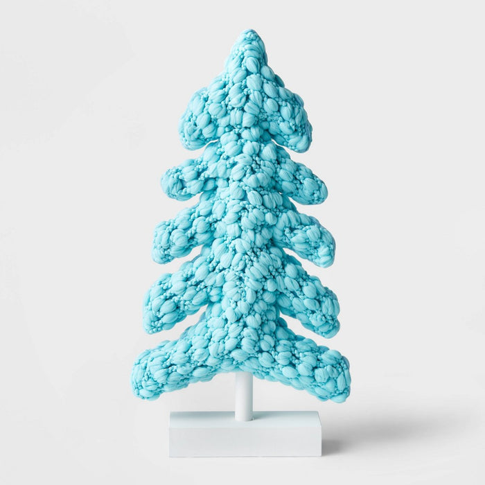 14.75" Thick Knit Tabletop Tree Blue - Wondershop
