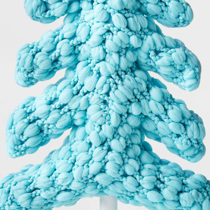 14.75" Thick Knit Tabletop Tree Blue - Wondershop