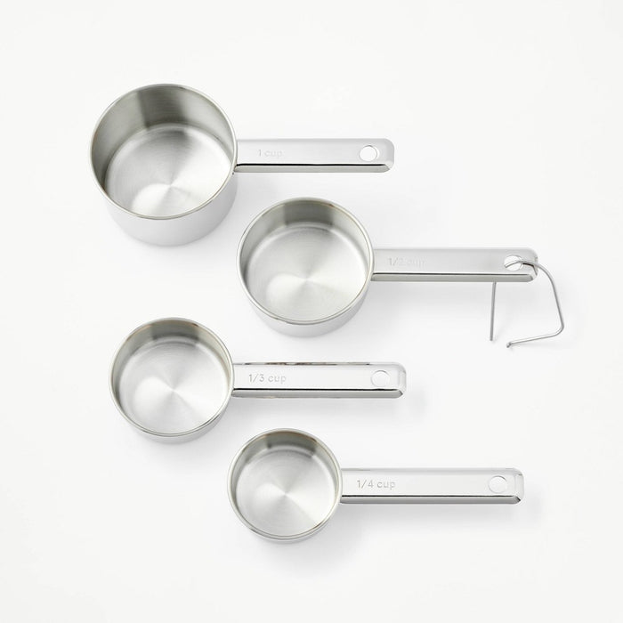 4pc Stainless Steel Measuring Cups Silver - Figmint