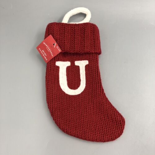 Component 8" Knit Monogram Mini Stocking Red - U