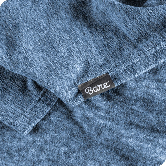 Heather Dark Blue Full/Queen Lightweight Polar Fleece Blanket by Bare Home