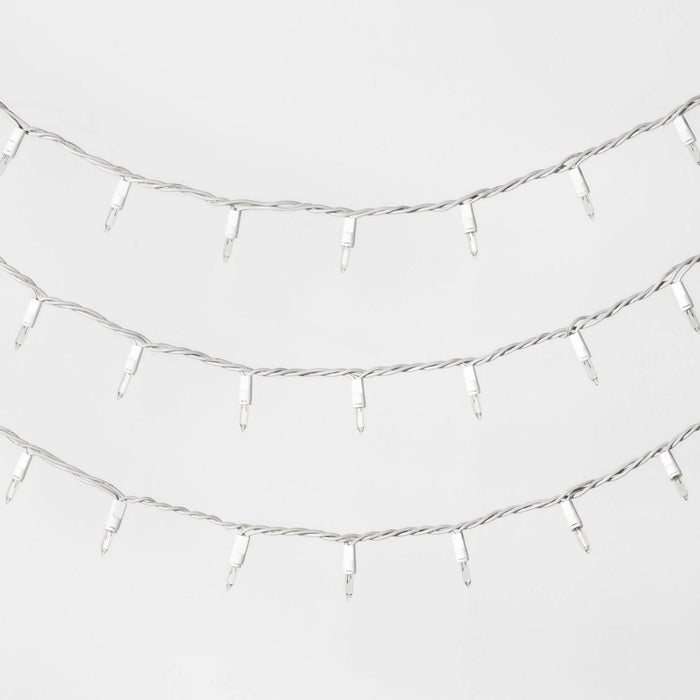 50ct Incandescent Mini Christmas String Lights Clear with White Wire - Wondershop