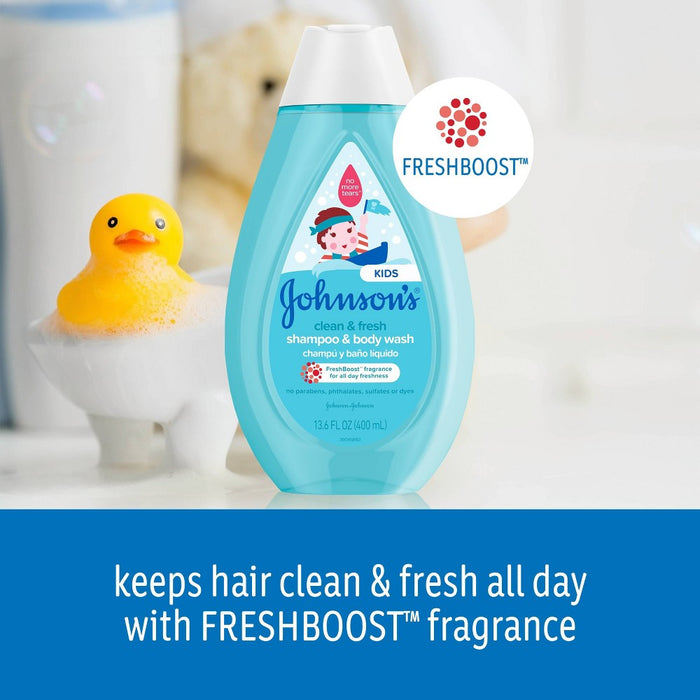 Johnson's Kids Clean & Fresh Shampoo & Body Wash for Sensitive Skin - 13.6 fl oz