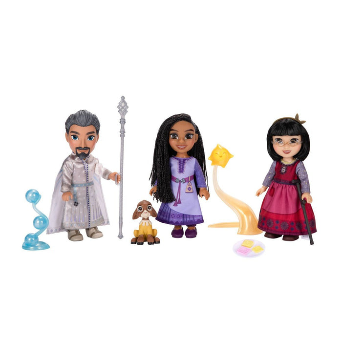 Disney's Wish 6'' Asha, Dahlia & Magnifico Petite Doll Gift Set