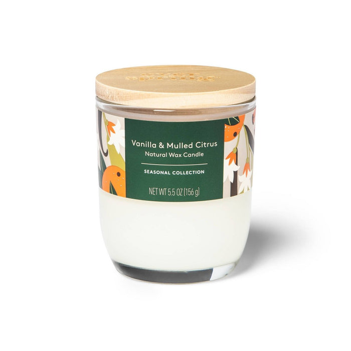 Fall & Winter Candle - Vanilla & Mulled Citrus - 5.5oz - Everspring