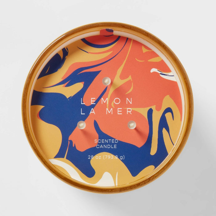 3-Wick 28oz Glass Lemon La Mer Candle Yellow - Opalhouse