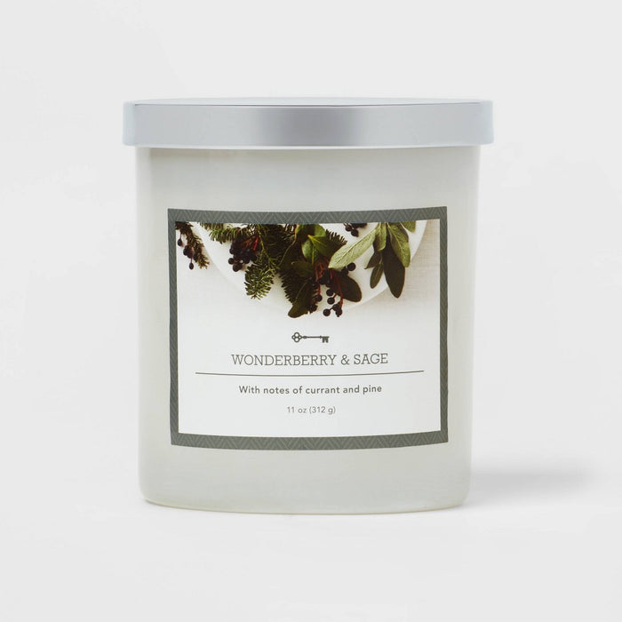 11oz 1-Wick Glass Jar Candle Wonder Berry & Sage White - Threshold