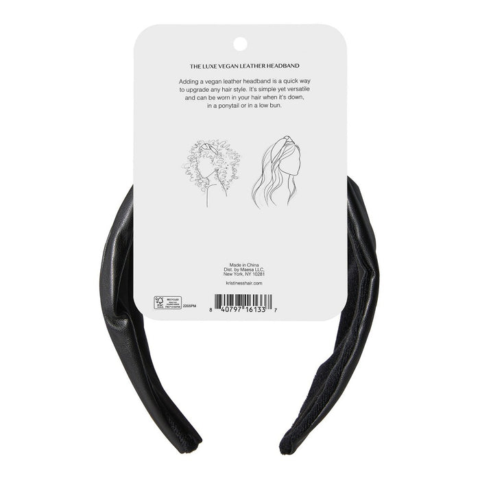 Kristin Ess The Luxe Vegan Leather Headband - Black