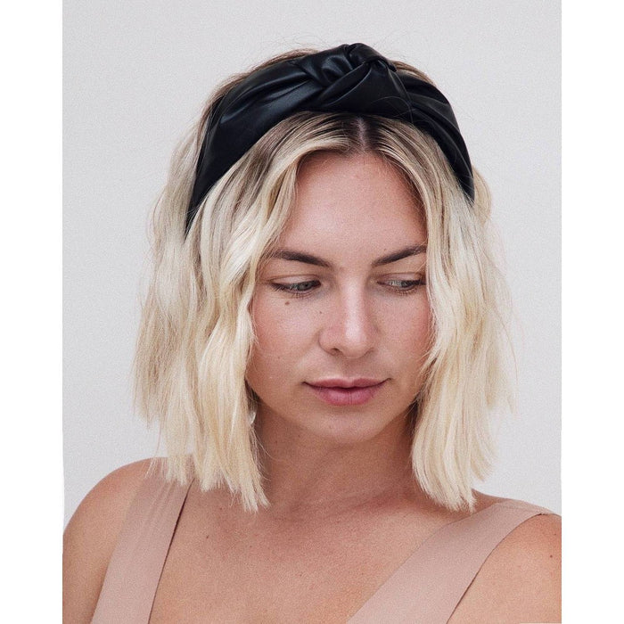 Kristin Ess The Luxe Vegan Leather Headband - Black