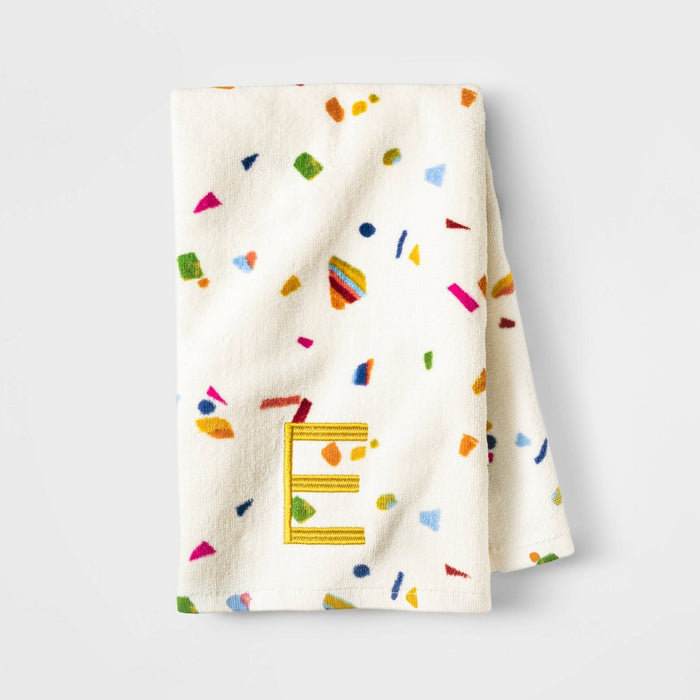 15"x25" Sheared Terry Monogram Hand Towel 'E' - Opalhouse