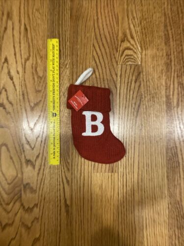 Component 8" Knit Monogram Mini Stocking Red - B