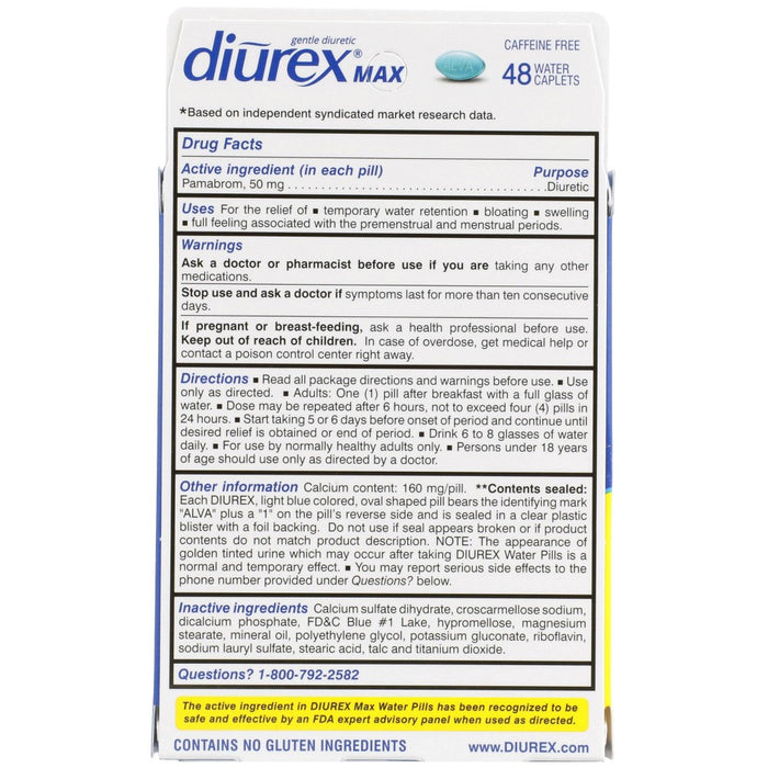 Diurex Max Diuretic Water Pills - 48ct