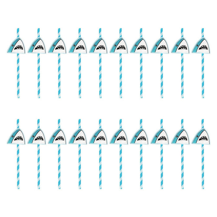 20ct Shark Paper Straws - Spritz