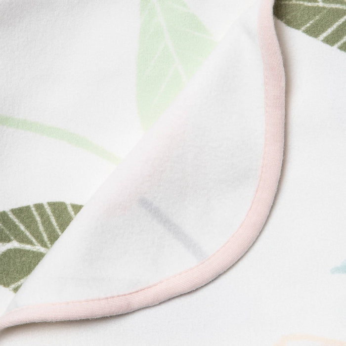 Brushed Jersey Stroller Blanket Blooms - Cloud Island Pink/Green