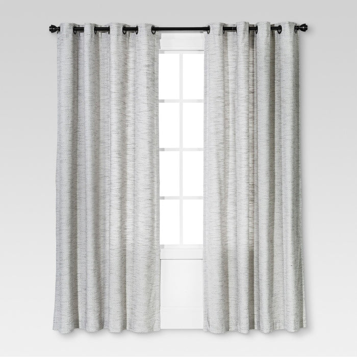 1pc 54"x84" Light Filtering Diamond Weave Window Curtain Panel Gray - Threshold