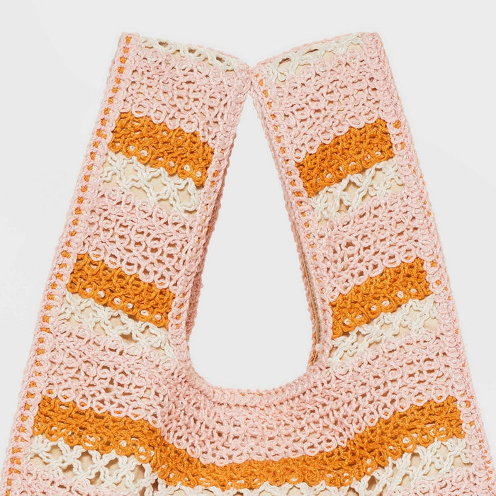 Striped Crochet Tote Handbag - Wild Fable