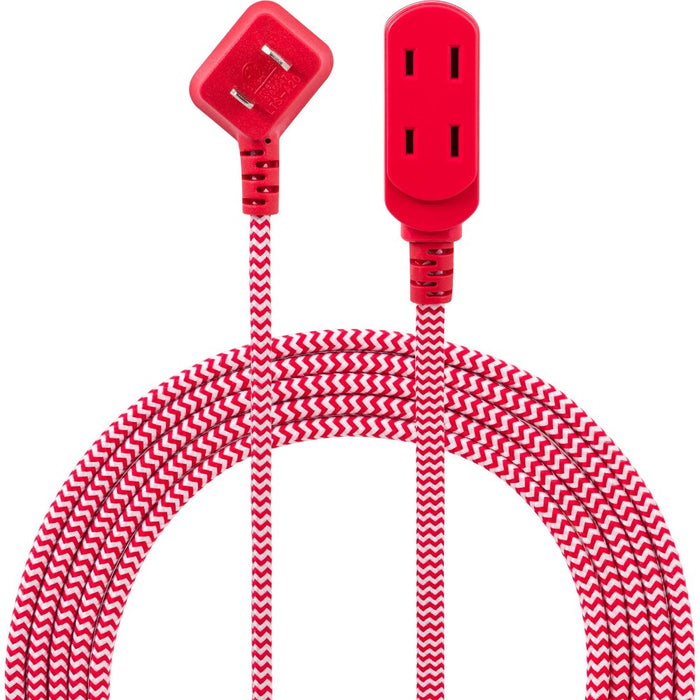 Philips 8' 3-Outlet Polarized Extension Cord Indoor Red/White