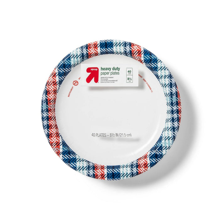 Holiday Disposable Dinnerware Plate 8.5" - Embroidery - 40ct - up & up