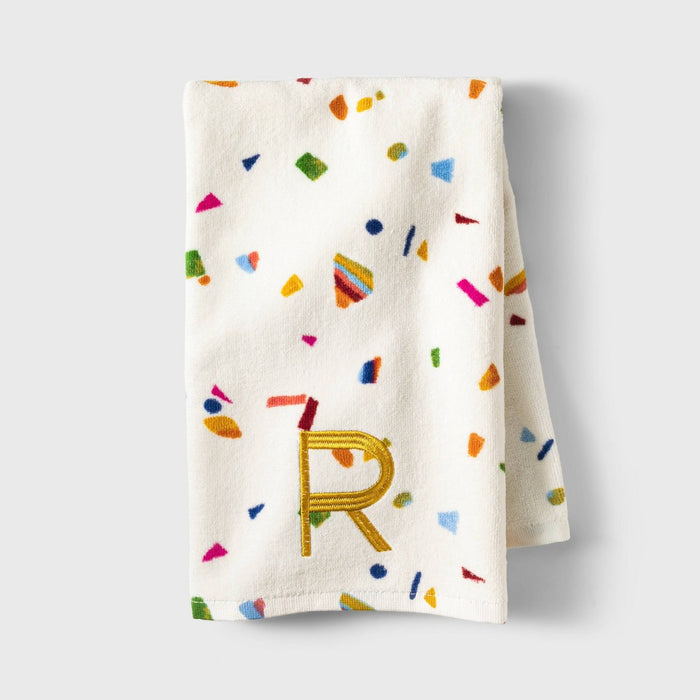 15"x25" Sheared Terry Monogram Hand Towel 'R' - Opalhouse
