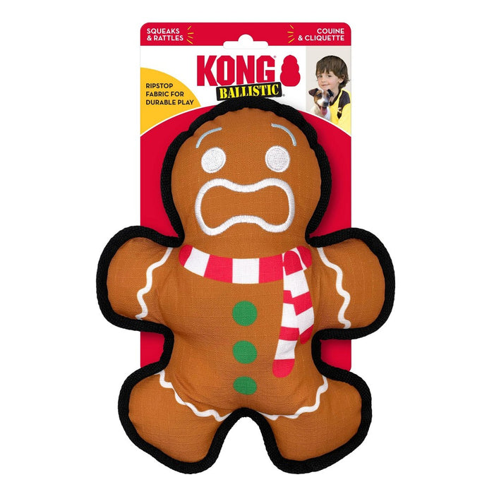 KONG Christmas Ballistic Gingerbread Man Dog Toy