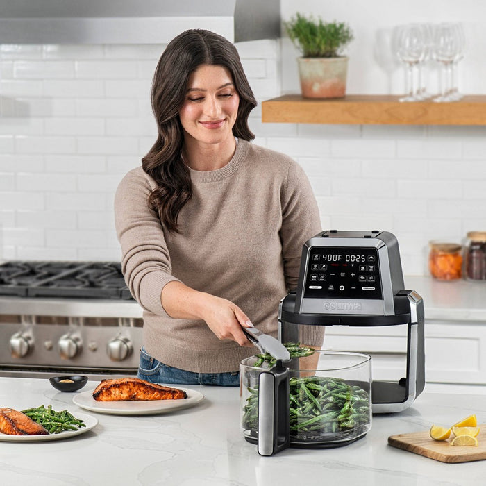 Gourmia 7-Qt. Fry 'N Fold Digital Air Fryer with 12 Presets & Guided Cooking Black