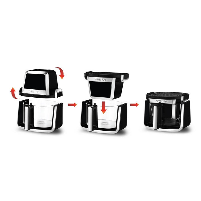 Gourmia 7-Qt. Fry 'N Fold Digital Air Fryer with 12 Presets & Guided Cooking Black