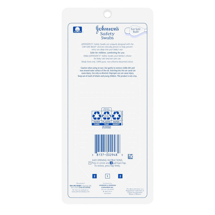 Johnson's Safety Ear Swabs for Babies & Kids' - 185ct