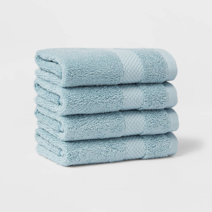 4pc Performance Plus Washcloths Aqua - Threshold