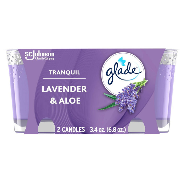 Glade Two Pack Candles Tranquil Lavender & Aloe - 6.8oz/2ct