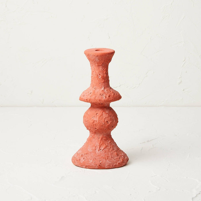 Short Clay Taper Candle Holder Red - Opalhouse designed with Jungalow