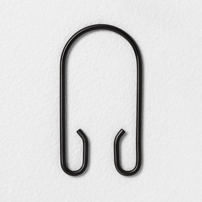 Decorative Shower Curtain Rings 12pc Set Matte Black - Hearth & Hand with Magnolia