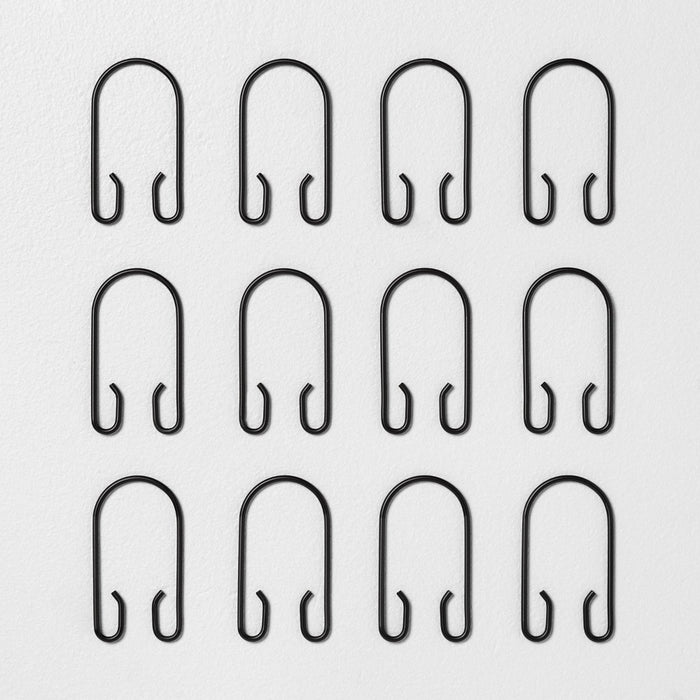 Decorative Shower Curtain Rings 12pc Set Matte Black - Hearth & Hand with Magnolia