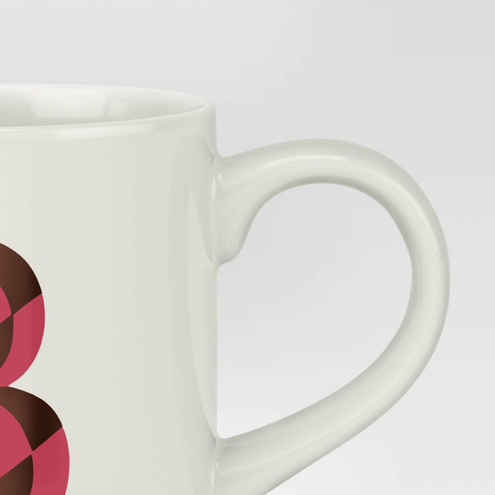 16oz Stoneware Monogram B Mug Dark Pink - Opalhouse