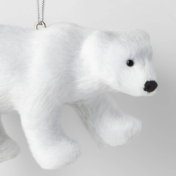 Faux Fur Polar Bear Christmas Tree Ornament - Wondershop