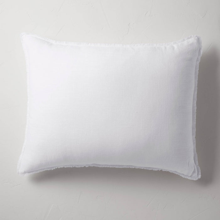 King Euro Heavyweight Linen Blend Throw Pillow White - Casaluna