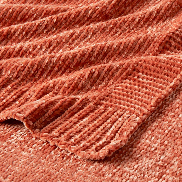 60"x80" Velvet Chenille Bed Throw Cosmic Rust - Threshold