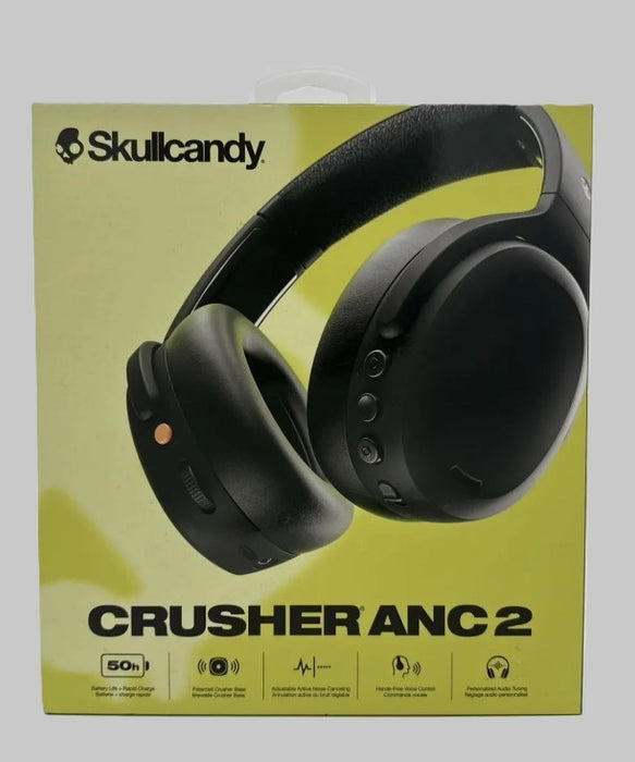 Skullcandy Crusher 2 Active Noise Canceling Bluetooth Wireless Headphones  Black