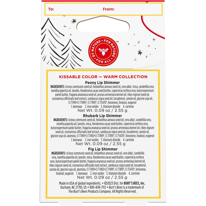 Burt's Bees Kissable Color Warm Gift Set - 3pc