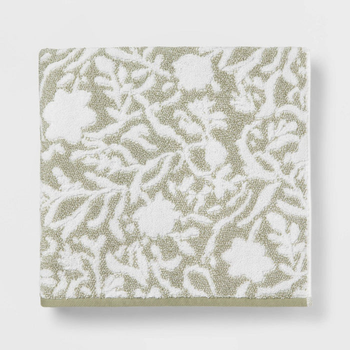 Performance Plus Oversized Bath Towel Light Green Floral - Threshold