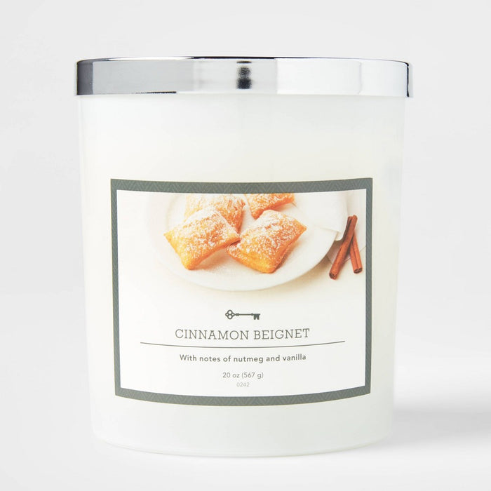 3-Wick 20oz Glass Jar Cinnamon Beignet Candle - Threshold
