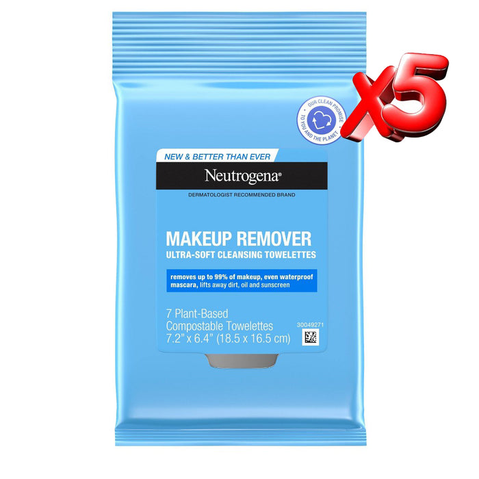 Neutrogena Facial Cleansing Makeup Remover Wipes - Travel Size - 7ct