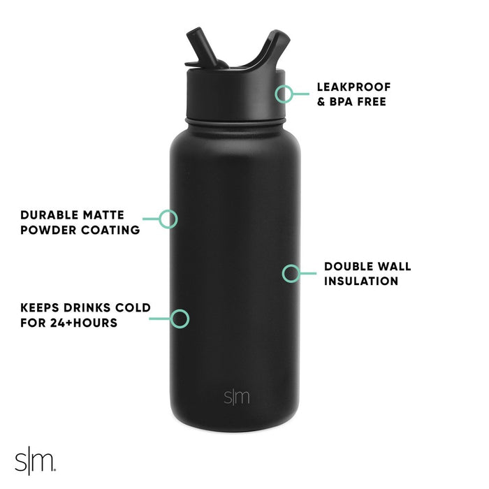 Simple Modern Summit 32oz Stainless Steel Water Bottle with Straw Lid Raspberry Vibes