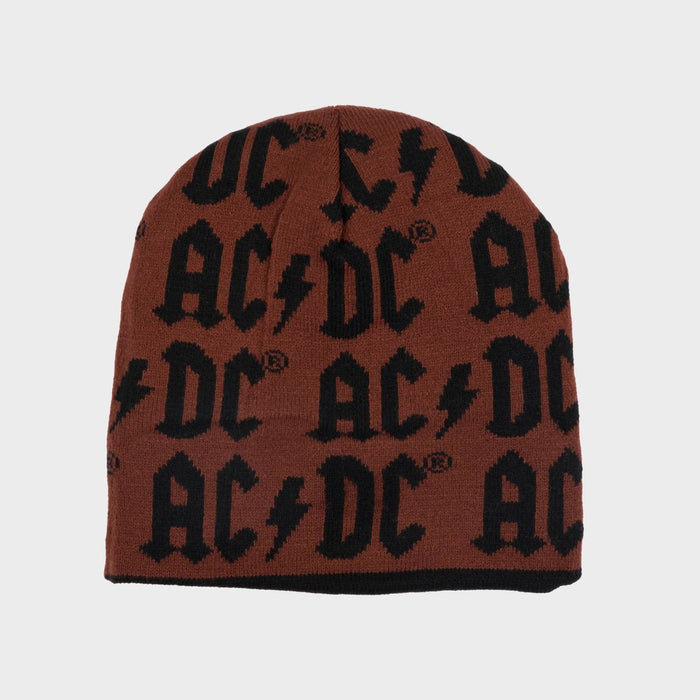 Men's AC/DC Acrylic Reversible Beanie - Black