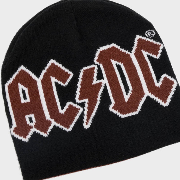 Men's AC/DC Acrylic Reversible Beanie - Black