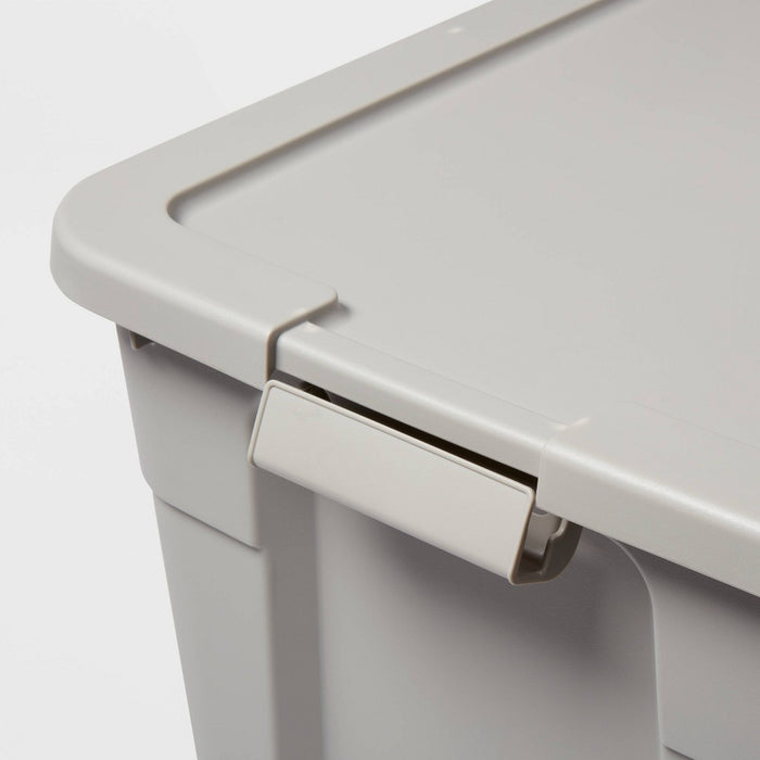 20gal Latching Storage Tote Gray - Brightroom