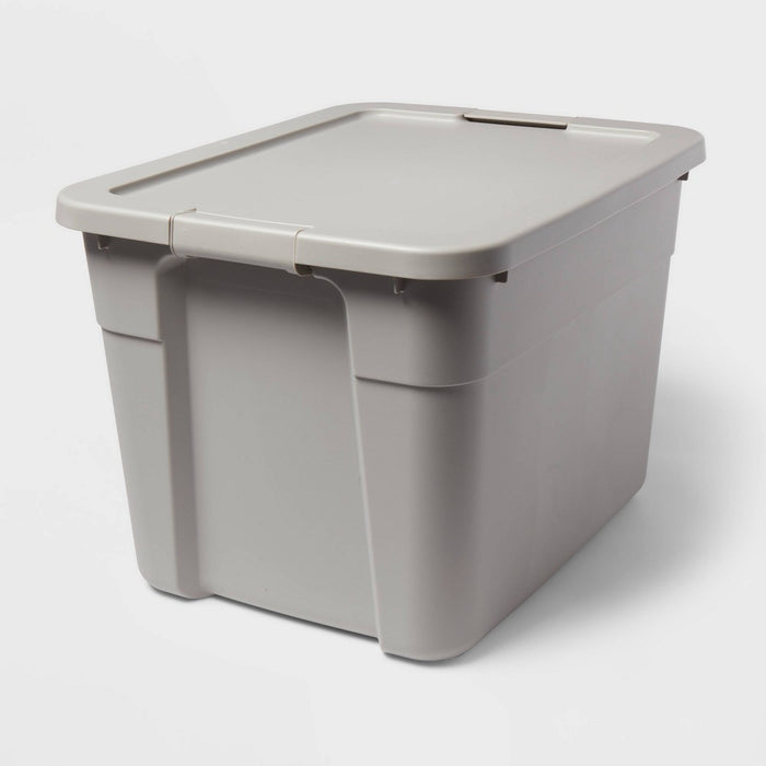 20gal Latching Storage Tote Gray - Brightroom
