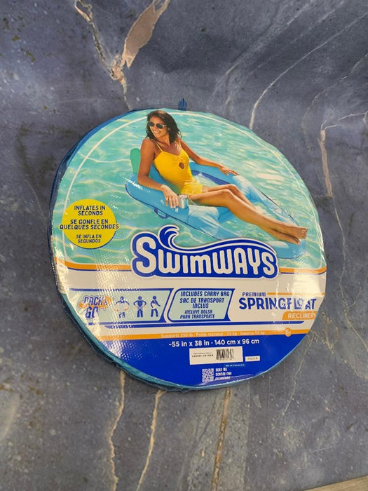 SwimWays Spring Float Recliner Swim Lounger Hyper-Flate Valve - Blue